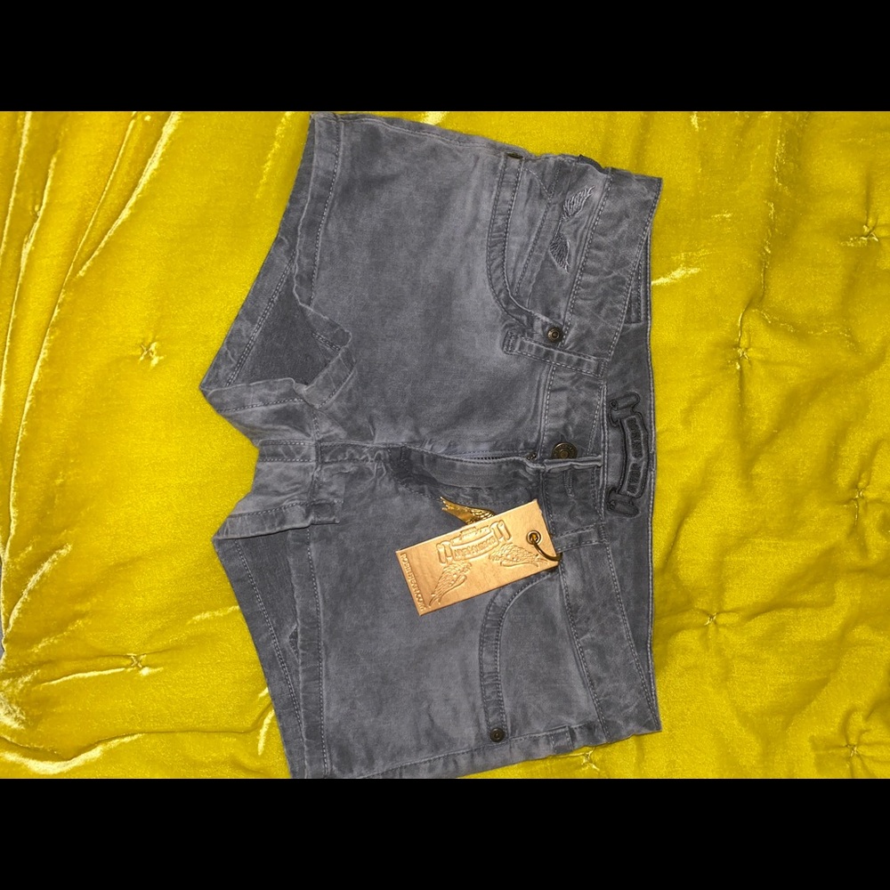 Custom BRAND NEW Robins jeans black washed shorts